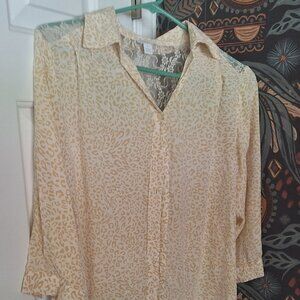 Sheer, Animal Print Blouse